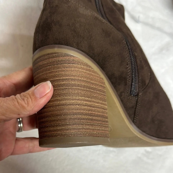 Universal Thread Brown Heeled Boots with Suede Like Finish - Picture 12 of 13